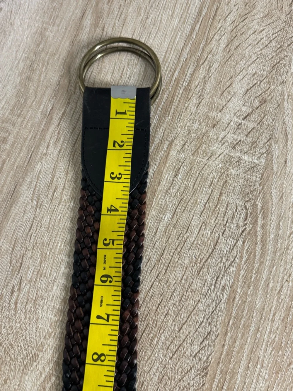 Vintage Talbots Wide Woven Variegated Leather Belt Double Round Brass Closure XS